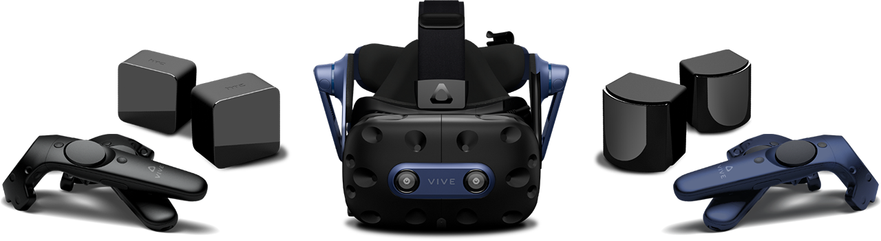VIVE Pro 2 Headset with compatible base stations and controllers