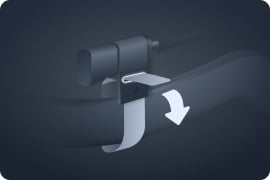 Secure the USB extension cable by wrapping the hook-and-loop tape around the headset temple.