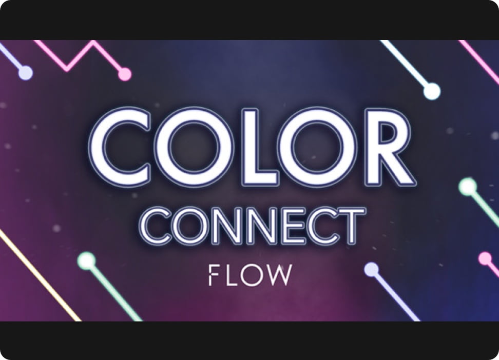 VR游戏《Color Connect Flow》的logo,现在已在VIVEPORT平台上线。