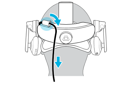 VIVE Pro HMD の着用 VIVE Pro HMD の着用